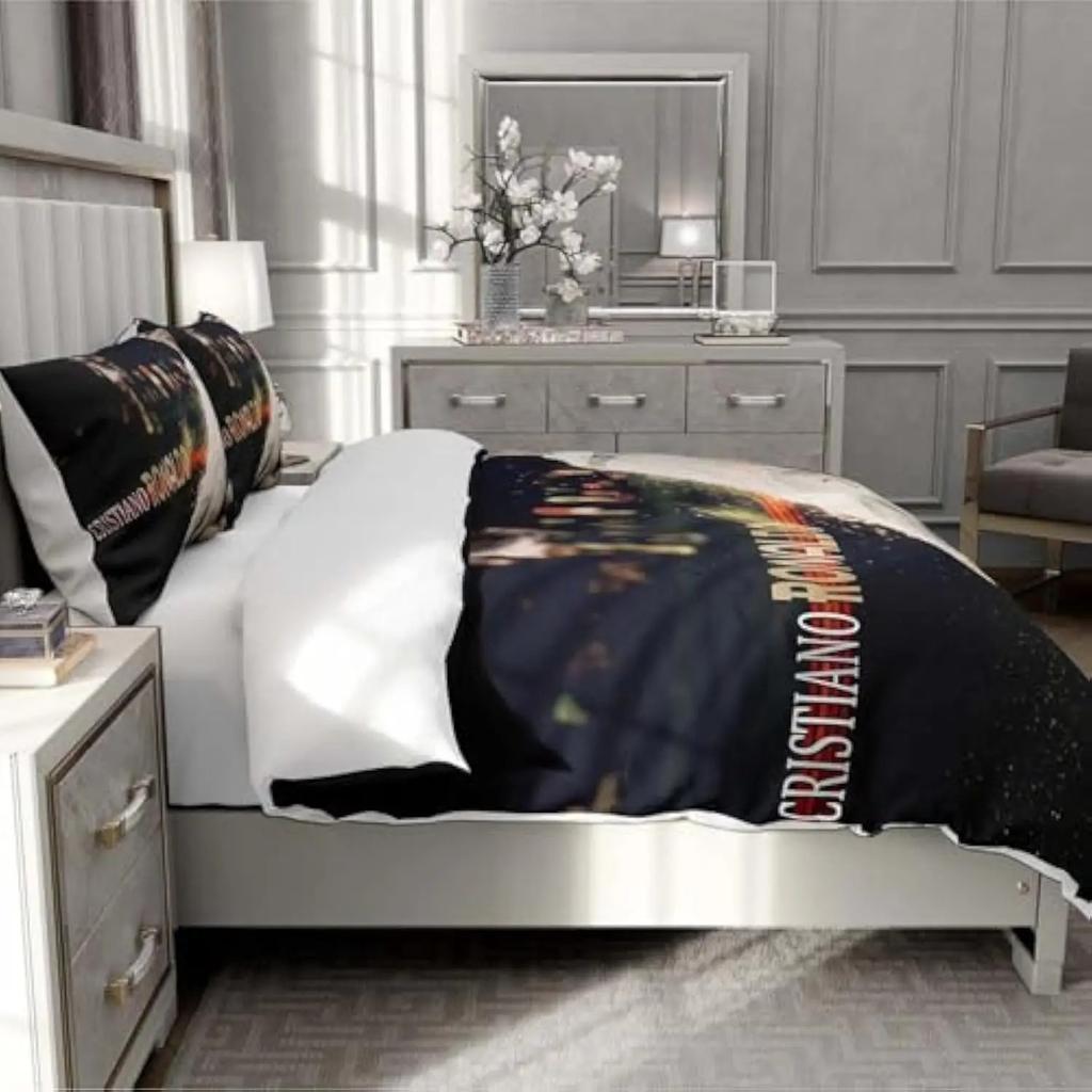 CR7 Kids Soccer Duvet Cover Set Football Stars 2/3pcs Bedding Set for Bedroom Decor Teens Children Best Gifts