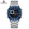 NAVIFORCE NF9241S 9241 Fashion Electronic Digital Men Watches Stainless Steel Clock Waterproof LED Wristwatch for Montre Relojes