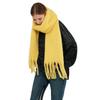 Soft waxy mohair scarf women's, winter new trendy simple thickened warm solid color imitation cashmere scarf