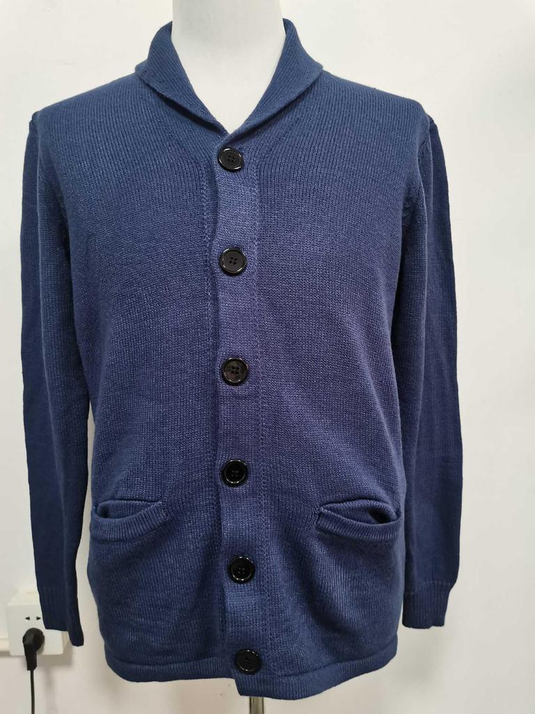 Men's Lapel Solid Color Knit Cardigan Sweater - Casual Autumn/Winter Outerwear