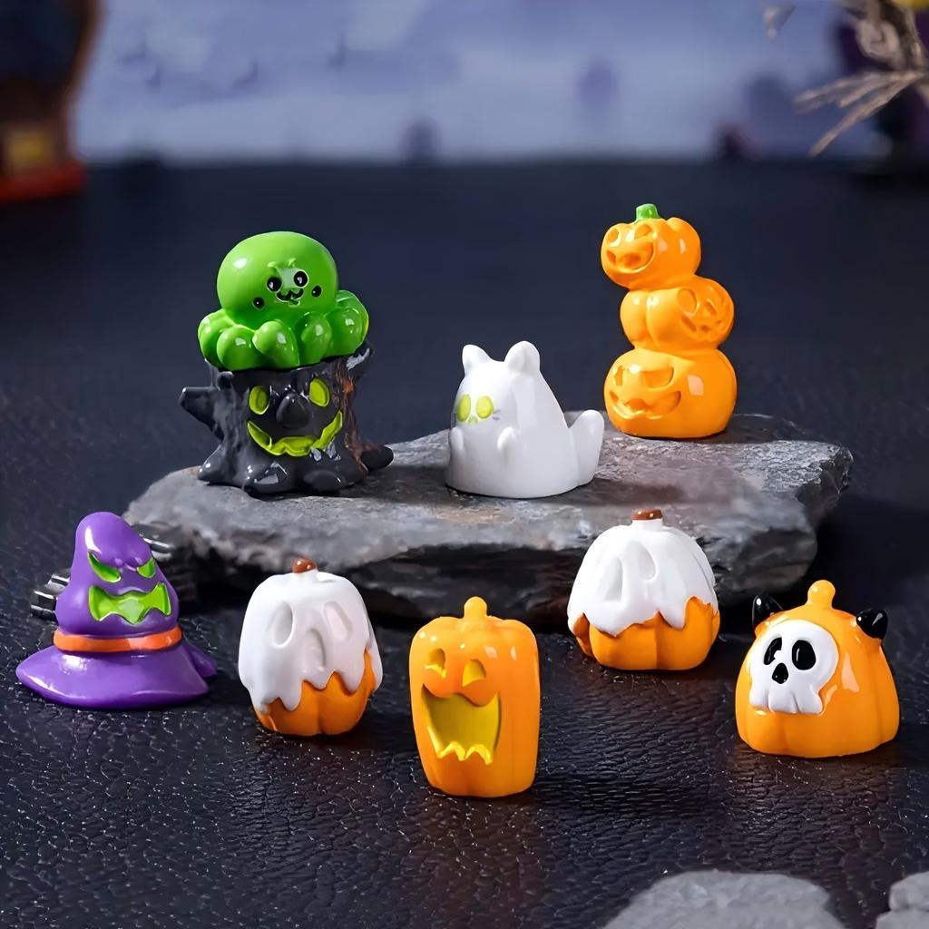 20pcs Mini Ghost Halloween Resin Figures Miniature Animals for Garden Dollhouse Landscape Decoration