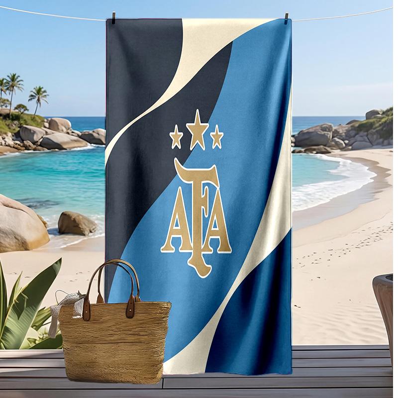 Asciugamano da Spiaggia Stampa Calcio Argentina Asciugatura Rapida Super Assorbente Morbido Asciugamano da Bagno per Nuoto Spiaggia Viaggio Souvenir Regalo per Fan