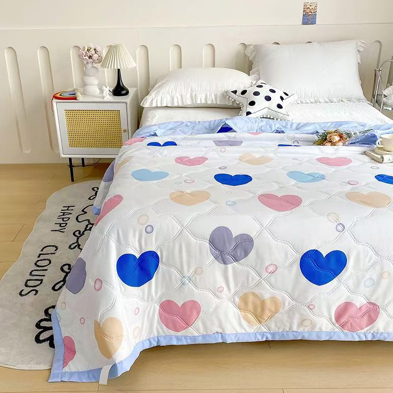 Washable Cotton Summer Quilt - Single & Double Sizes, Perfect for Naps & Gifts