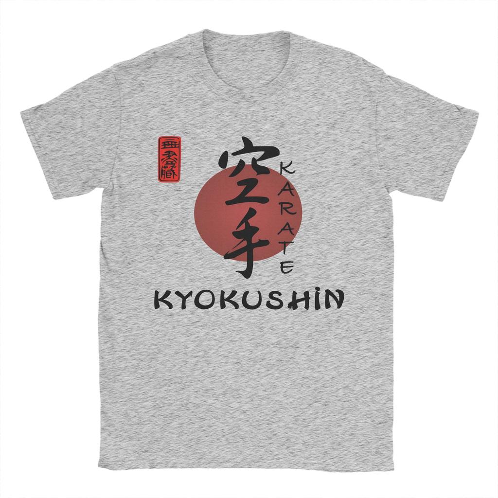 Men T Shirt Kyokushin Calligraphy Karate T Shirts Hipster  Summer Tees Vintage 100 Cotton Tops Gift Idea