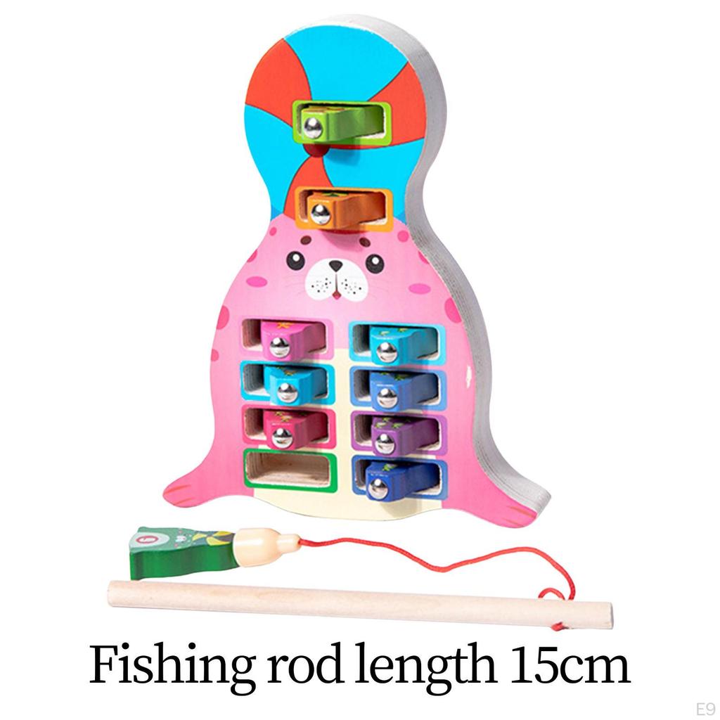 Magnetic Wooden Fishing Game Learning Preschool for Kids Children Boys Girls Dinosaur