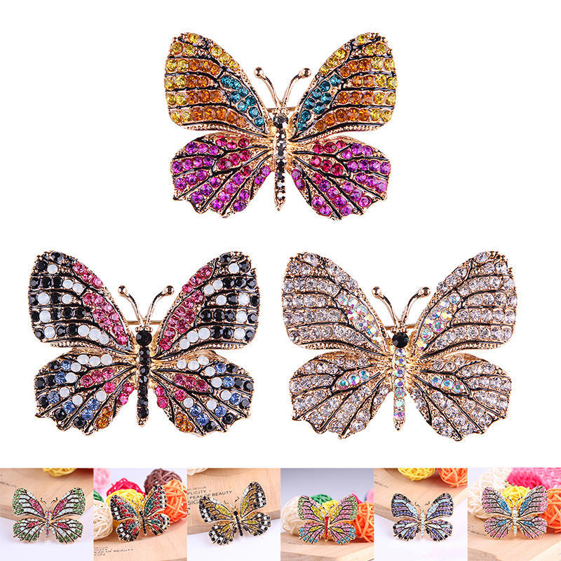 Butterfly Brooch Pin Gold Women Dress Wedding Bridal Brooch Pin