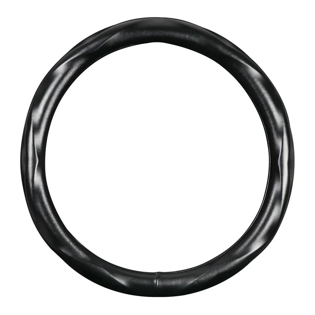 Car Steering Wheel Covers 38cm Breathability Skidproof Imitation Sheepskin Leather Steering Wheel Cover Car Interior Accessories