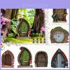 Rustic Farmhouse Fairy Door Decor With Wooden Craft Figurine For Home Living Room Accent