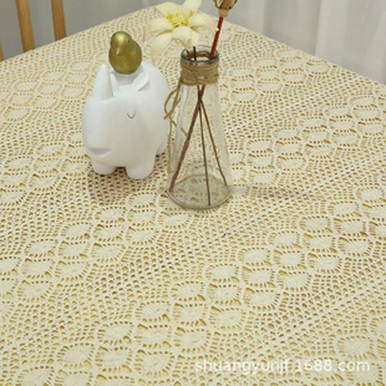 Chinese Style Cotton Linen Lace Tablecloth - Solid Color, Dustproof, Multipurpose Rectangular Cover