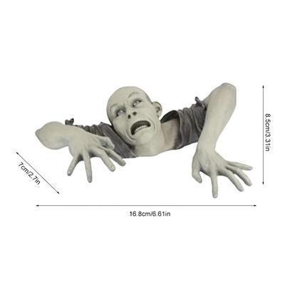Escultura de Resina de Zumbi Rastejante Cadáver Assustador de Terror Decoração de Halloween Adereços para Casa Assombrada Pátio Externo Gramado