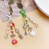 Bowknot Acrylic Phone Charm Straps Elegant Beaded Bowknot Phone Charm with Christmas Charm for Backpacks Purses