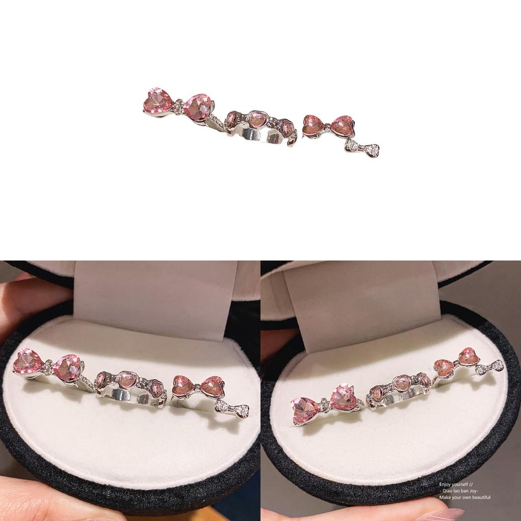 Jewelry Butterfly Bow Ring Set With Rhinestones For Women Fashion Accessories