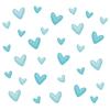 Süße Ästhetische Girly Minzgrüne Herz Wandaufkleber, Selbstklebende Deko für Schlafzimmer Wohnzimmer Dekoration