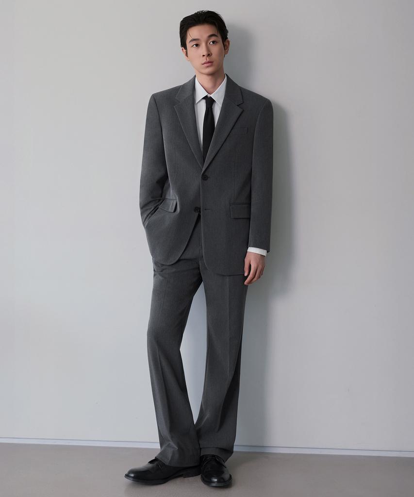 MUSINSA STANDARD Flare Hidden Banding Slacks [Medium Gray]