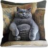 2pcs Vibrant Bohemian Style Short Plush Pillow Cover 45x45cm Charming Kitten Living Room Bedroom Decor (Pillow Insert Not Included)