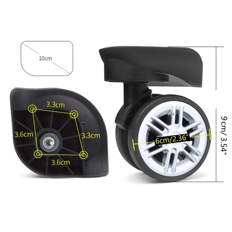 2 st Reservhjul för Resväska Kraftigt Rullhjul för Bagagebox Resväska 360 graders Svängbart Kit SilentWheel