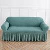Bubble Gauze Sofa Cover with Skirt Hem All Inclusive Elastic Dust Cover for Living Room Anti Slip Furniture Protection Slipcover