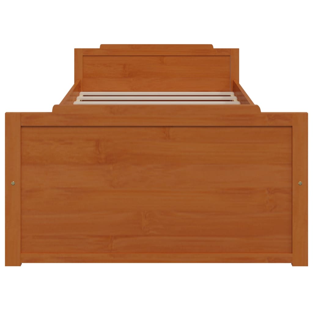 Vidaxl Bed Frame With Drawers, Honey Brown, Pine, 90 X 200 Cm