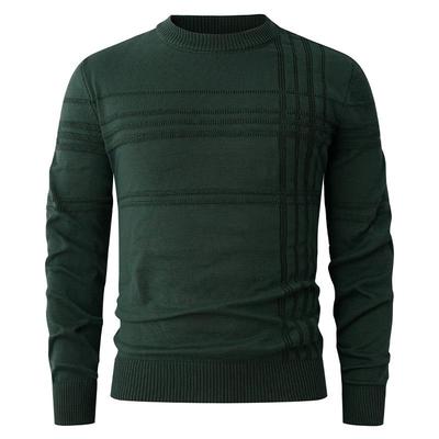 Autumn & Winter European Men's Round Neck Pullover Sweater - Korean Style Solid Knitwear.