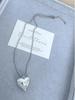 Sunflower Heart Necklace: Oni Fever Style Silver Sweater Chain for Women
