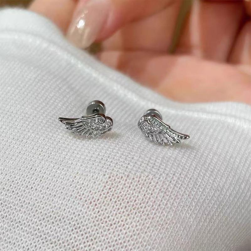 Unique Personality Angel Wings Cross Love Heart Ear Bone Nails Earring Women Jewelry Accessries Gifts