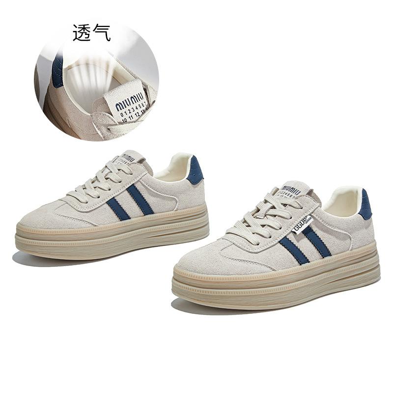 Leder Deutsche Trainingsschuhe Damen 2025 Herbst neue Retro Casual Kleine Weiße Schuhe Sport Forrest Gump Schuhe Plateau Mode Damenschuhe