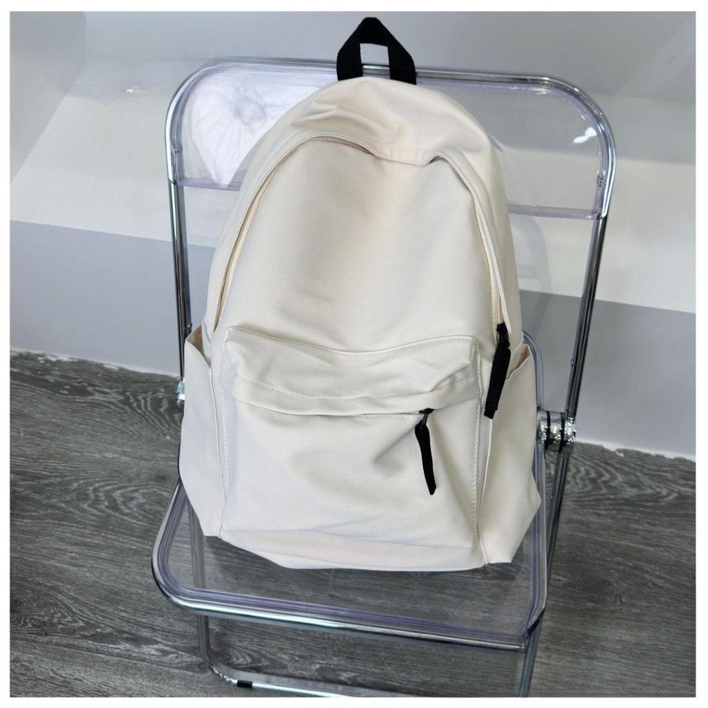 Mochila de Color Sólido Estilo Coreano Para Estudiantes, Mochila Unisex Simple de Gran Capacidad Para Escuela Secundaria y Universidad