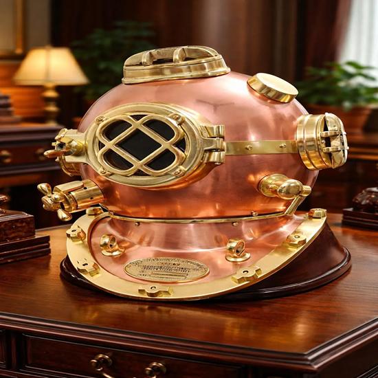 Copper Brass Scuba Diving Helmet Nautical Maritime Decor Divers Helmet