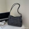 Large-capacity contrasting color plaid backpack women's summer new fashion shoulder tote bag trendy women's bag