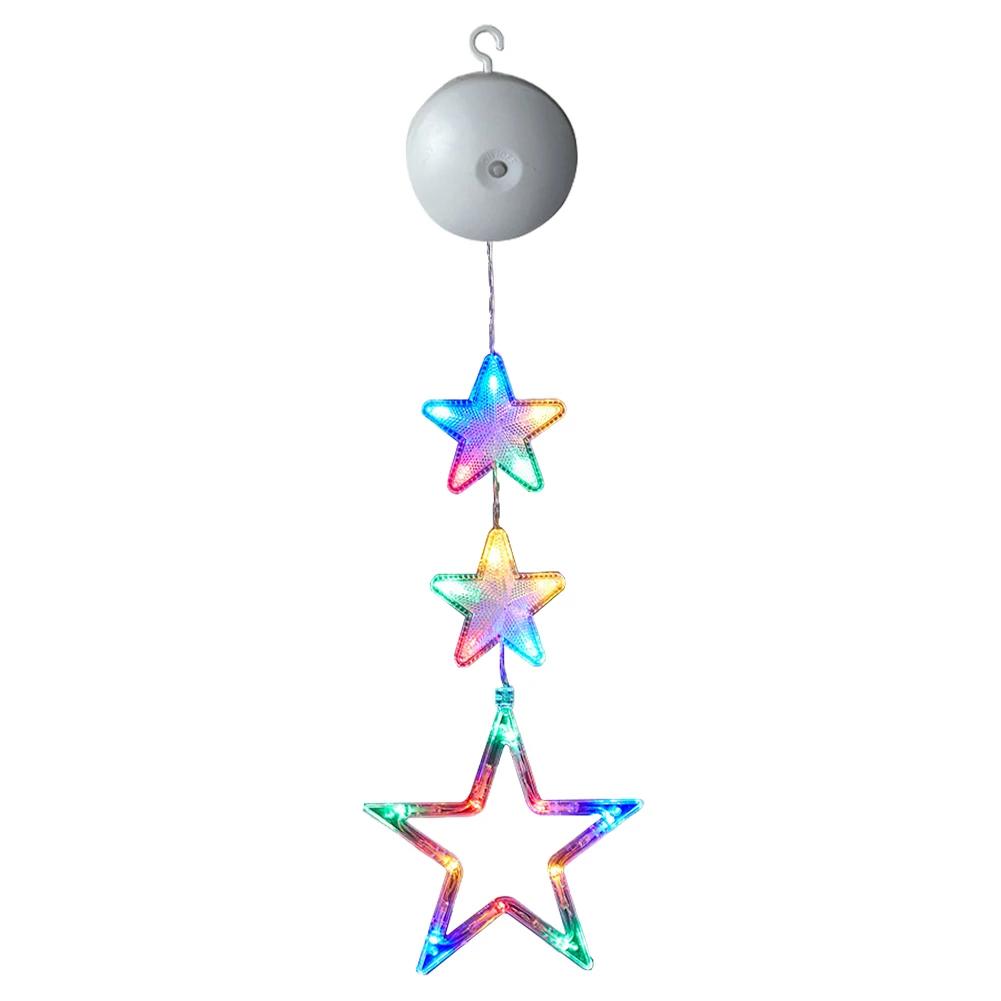 Christmas Star Window Light Decoration with Suction Cup for Xmas Home Shop Party Gifts for Glass Indoor Outdoor Decor Pendant