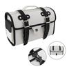 Artudatech Side Bags and Seat 9L Motorcycle PU Universal Metal Fittings Rust Touring Small Item Double Side White Bags, Capacity, Bag, Leather,