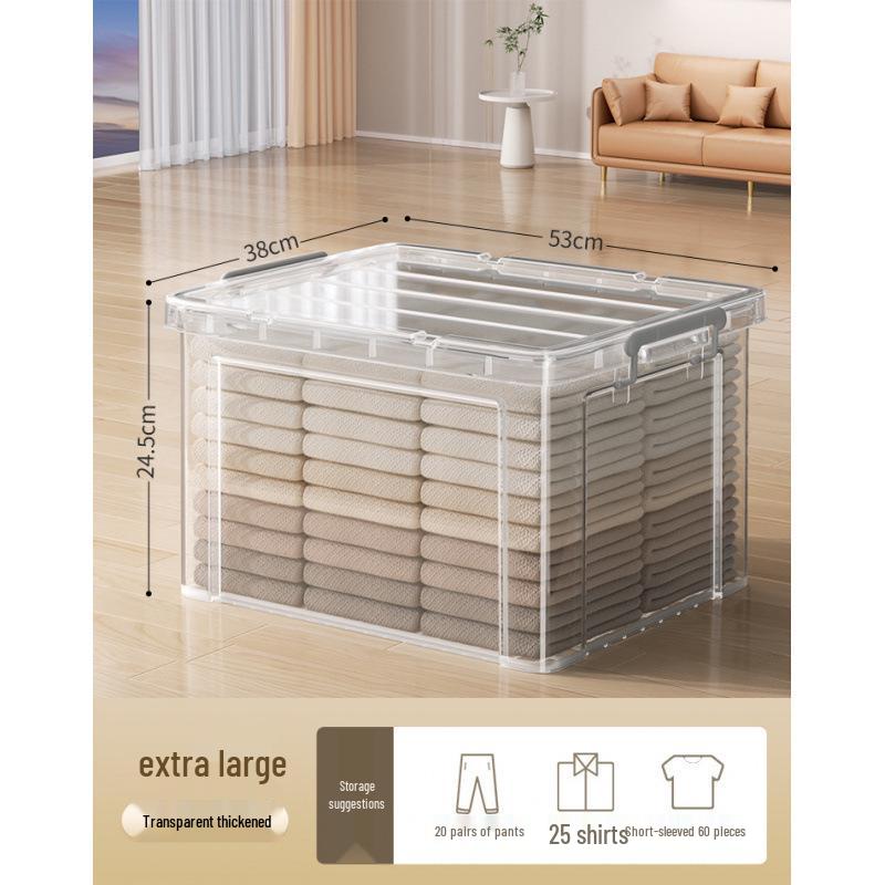 Transparent Large-Capacity Storage Box for Clothes, Toys, Snacks, and More