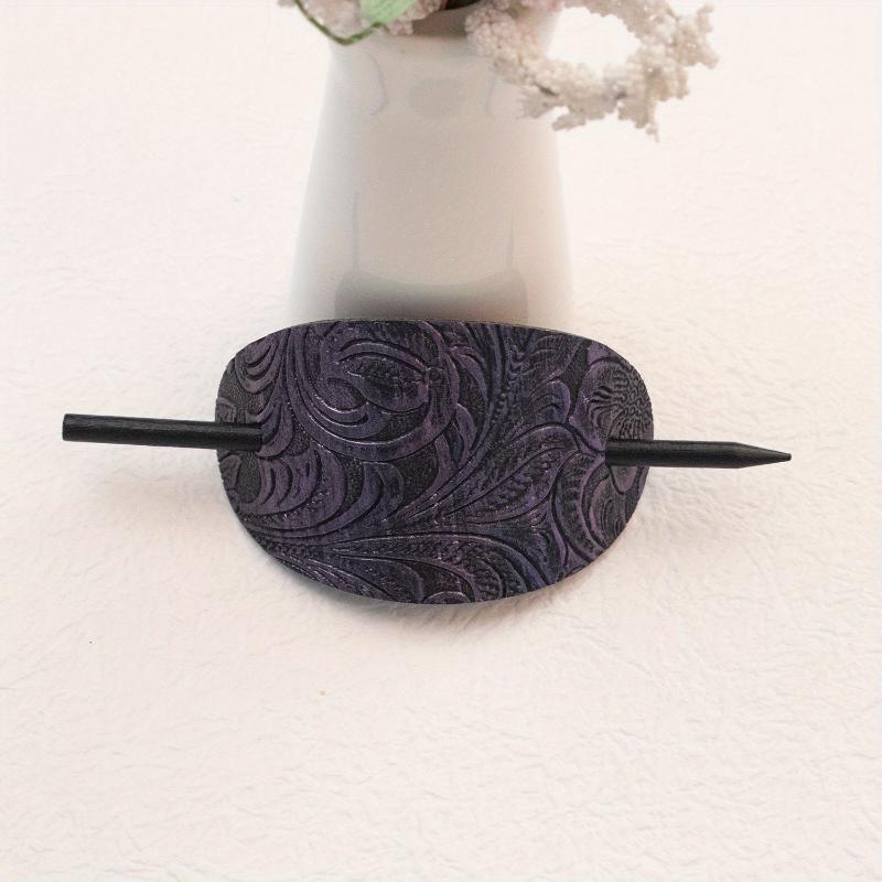 Hårspenne med pinne ovale hårklips Hårnål hestehaleholdere Hårtilbehør i bohemsk stil Treslidepinne for kvinner Jenter