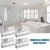 4pcs Adjustable Shower Door Rollers for 1/4 In Thick Glass Ensuring Level Installation Using Ball Bearing