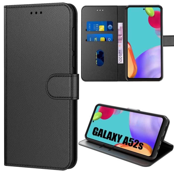 Wallet Case - Samsung - A53 5G - Black Leather Effect - Reinforced Protection - Shockproof