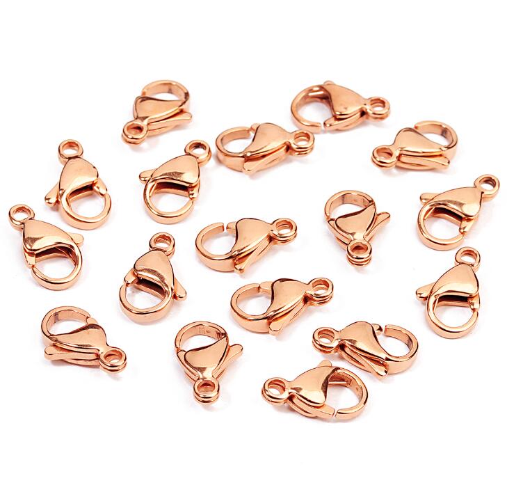 25 Stück Edelstahl Hummerklappen Haken Roségold Farbe 9/11/3mm Endverschlüsse Verbinder Für Halskette Armband Schmuckherstellung