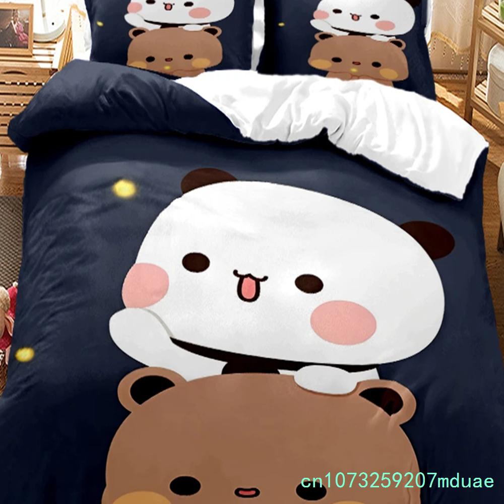 New Cute Bubu Dudu Cartoon Bear Panda Duvet Cover Kawaii Bedding Sets Soft Quilt Cover Single/Double/Queen/King Boys