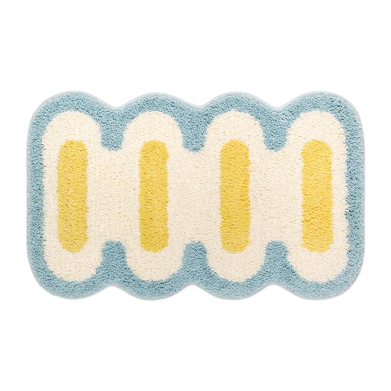 

Geometric Tufting Bathroom Mat Soft Fluffy Rug Bedroom Bedside Carpet Doormat Floor Anti Slip Pad Aesthetic Home Room Decor 40x60cm