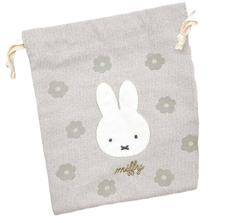 

Marimo Craft Miffy Cherry Fleur Series Drawstring W170 x H200mm Bag, Gray, Approx. (DBM-2598) серый