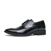 Men's European Formal Leather Lace-Up Derby Loafers - Pointed Toe, Versatile, Plus Size
