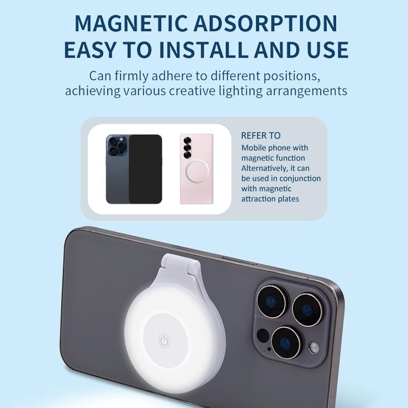 Magnetic Led Selfie Fill Light Mini Portable with USB for Magsafe phone Video Light for Makeup Vlog