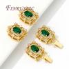 18K Gold Plated Inlaid Green Crystal Clasps For Jewelry Fasteners For Bracelets,Safety Clasps Accessories DIY Necklace Findings