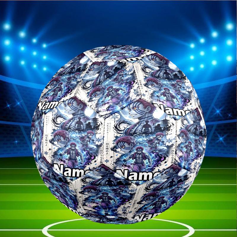 Custom Name Personalized Demon Slayer Print Size 5 Soccer Ball Training & Match Football, for Team, Kicking, Gift for Football