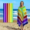 Ultra-Soft Oversized Rainbow Striped Beach Towel - Vibrant Rainbow Colors, Quick-Dry Microfiber, Strong Wrap Design for Beach