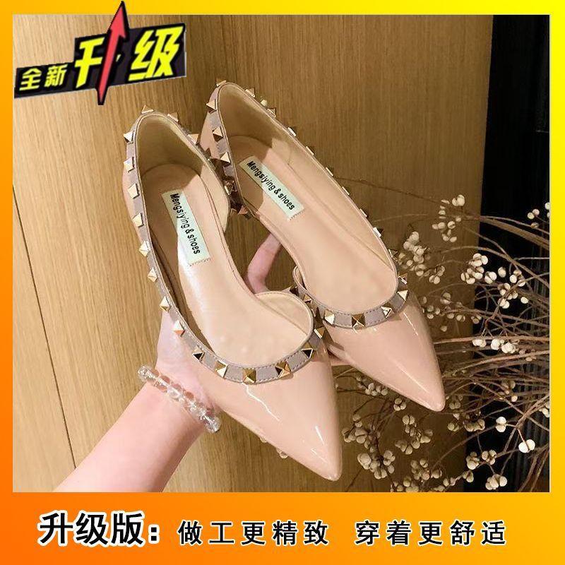 

Temperament patent leather soft-soled pointed flat-soled single shoes 2025 spring and summer new French willow nails shallow mouth commuting single s 41