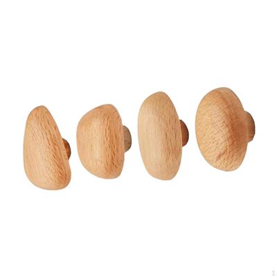 4x Wooden Coat Hooks Fashionable Furniture Knobs for Towel Scarf Entrance
