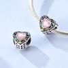 925  Silver Cute Fire Dragon Beads Colorful Heart Lover Family Charms Dangle Fit Bracelet DIY Jewelry Making Gifts