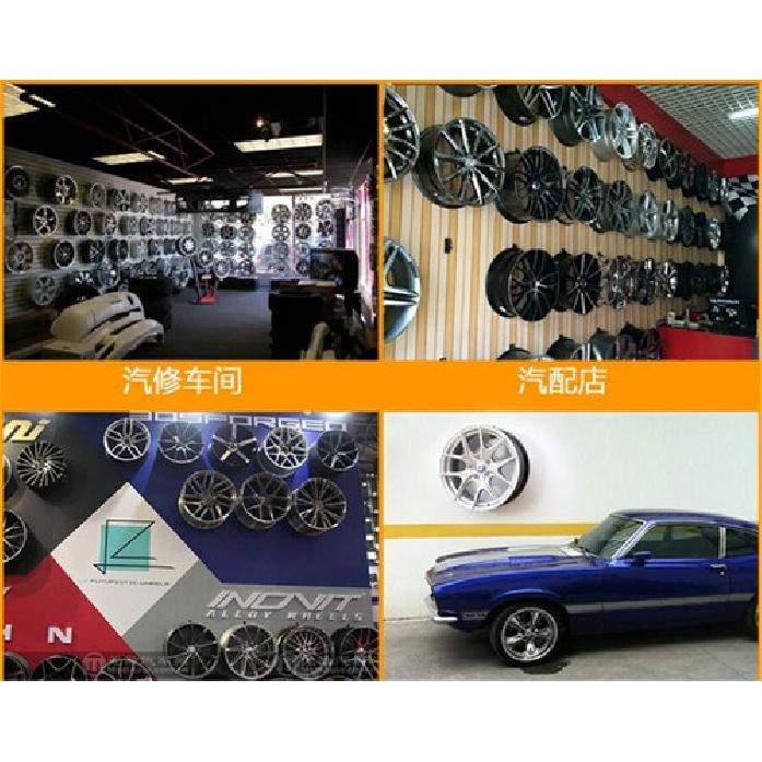 6x Universal Wheel Rim Display Hook Slat Metal Clip Rim Wall Hanger Auto Garage