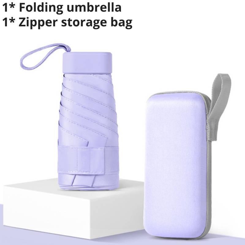 Stylish Multicolor Portable Foldable Umbrella For Women With Uv Protection Fabric
