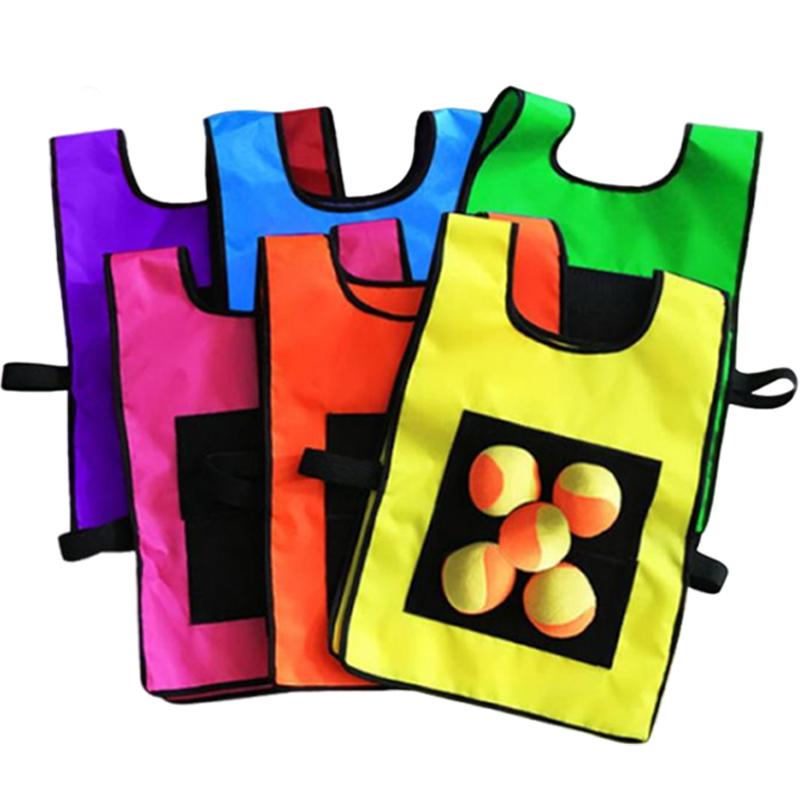 2pcs Games Vest with 10pcs Sticky Ball Outdoor Sports Props Party Favors Holiday Gifts Throw Catch Balls Funny Competition TMZ